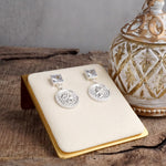 Starlit Relics – Coin & Crystal Drop Earrings