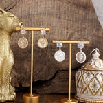 Starlit Relics – Coin & Crystal Drop Earrings