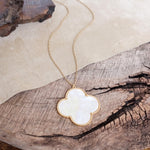 Clover Mother of Pearl Pendant Minimal Necklace