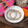 Bold Links – Stretchy Shackle Chain Bracelet in Gold or Silver