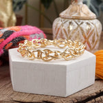 Bold Links – Stretchy Shackle Chain Bracelet in Gold or Silver