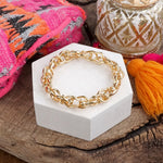 Bold Links – Stretchy Shackle Chain Bracelet in Gold or Silver