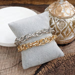 Bold Links – Stretchy Shackle Chain Bracelet in Gold or Silver