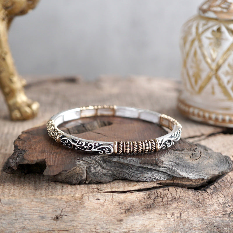 Moonlit Rhythm – Silver Boho Bangles