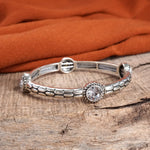 Silver Prairie Crystal Boho Stretch Bangles