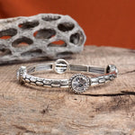 Silver Prairie Crystal Boho Stretch Bangles