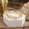 Modern Muse – Chunky Stretch Bracelet with Sculpted Pearl Bead