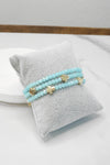 Mini Sideways Cross Bracelet stack Glass and gold metal beads