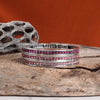 Western Sparkle Stretchy 3 Bangle Set – Silver Tone Crystals Pink & Blue