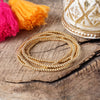 Dainty Gold Beaded Bracelet Stack – Set of 5