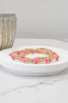 Small Gold tone and Glass beads bracelet stack of 3 bracelets