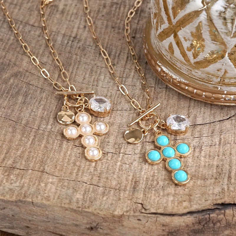 Grace Notes – Dainty Charm Cluster Necklace on Paperclip Chain