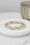 Gold tone 4 layering bracelets stack multi color glass beads