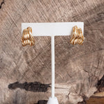Contemporary Huggie Hoop Earrings – Gold Tone