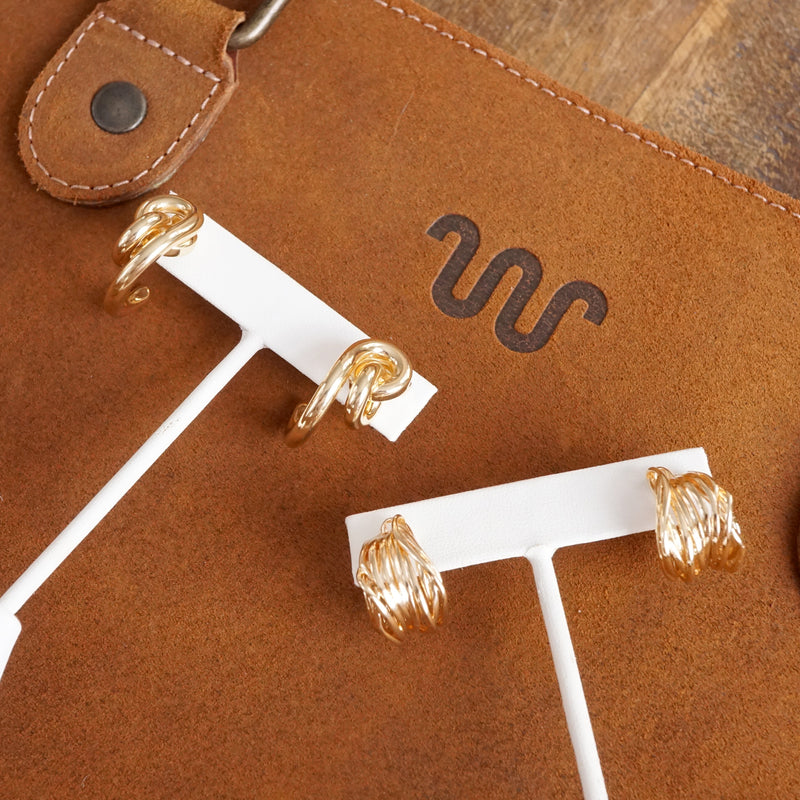 Contemporary Huggie Hoop Earrings – Gold Tone
