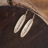 Minimalist Elongated Oval Dangle Earrings – Gold & Silver Accents