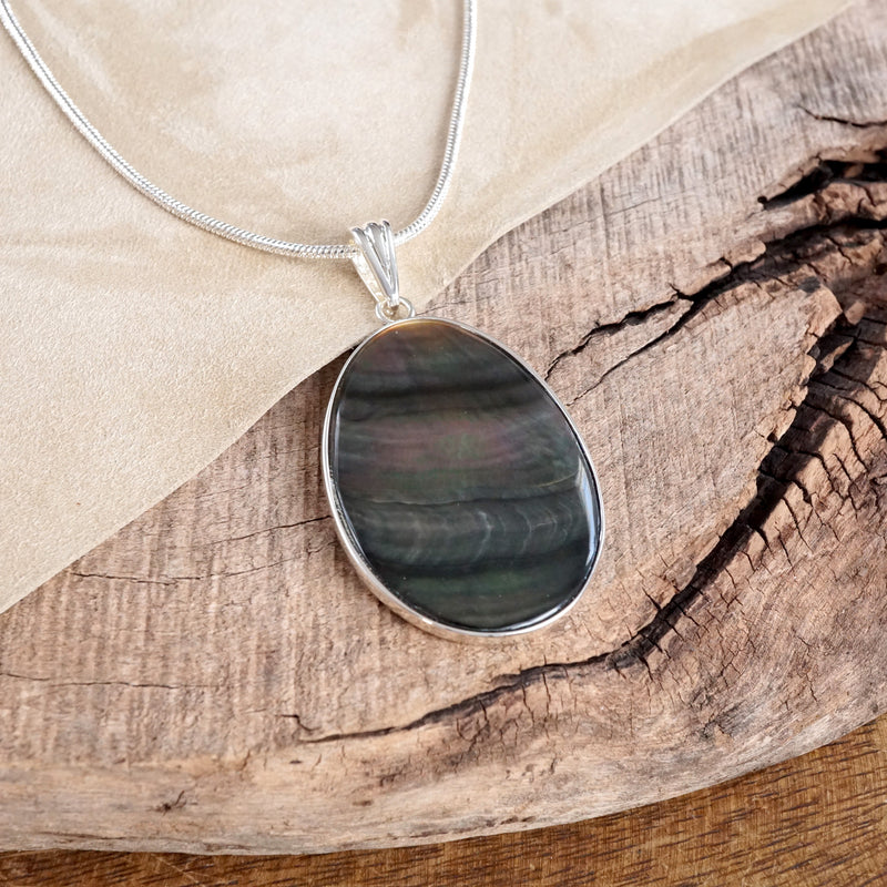 Timeless Classic Pendant Necklace - Mother Of Pearl Abalone