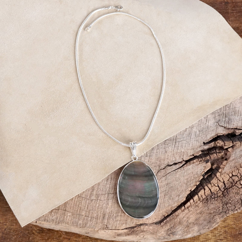 Timeless Classic Pendant Necklace - Mother Of Pearl Abalone