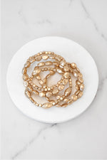 Boho Gold and silver Beaded Bracelets stack of 5