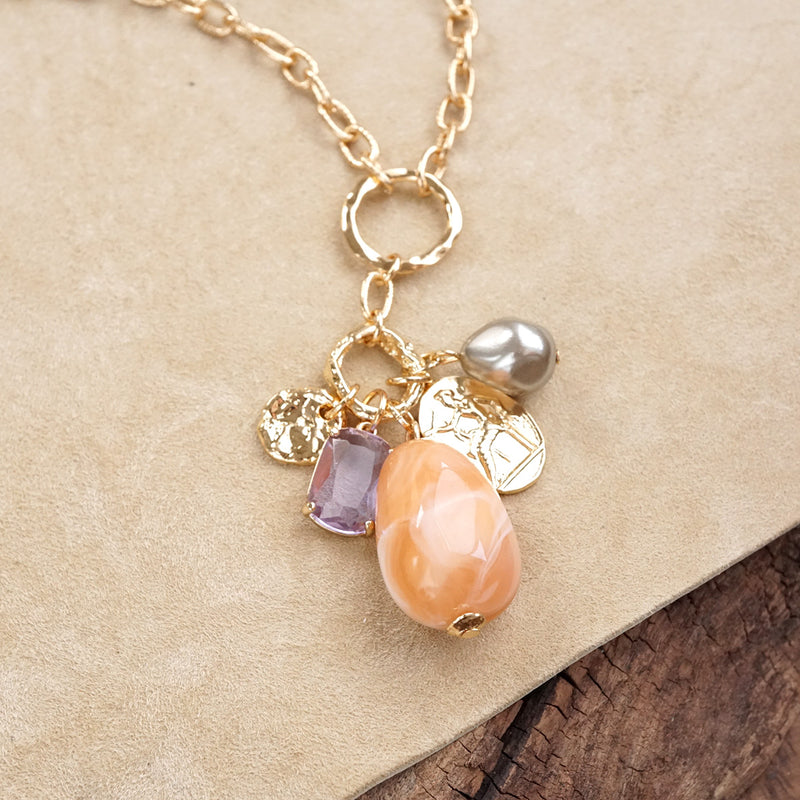 Desert Bloom – Long Cluster Charm Necklace