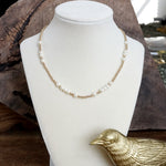 Short Dainty Necklace - Pearls and Ball Beads