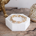 Golden Whisper – Pearlized Beaded Bracelet Set