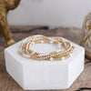 Golden Whisper – Pearlized Beaded Bracelet Set