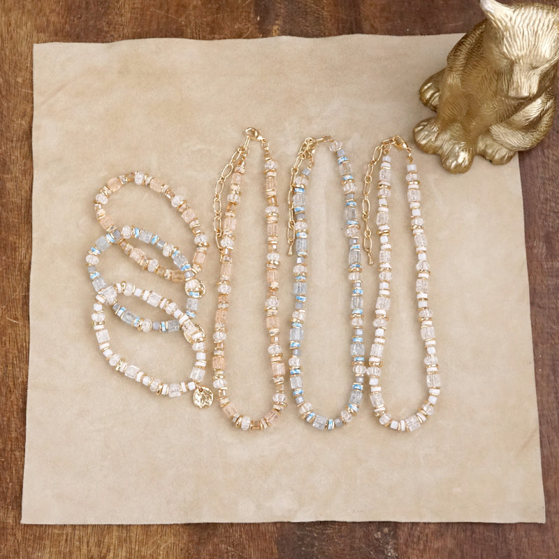 Pastel Drift – Mixed Bead Necklace in Soft Hues