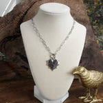 Modern Spiky Heart Paperclip Necklace - Silver Tone