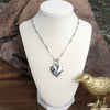 Modern Spiky Heart Paperclip Necklace - Silver Tone