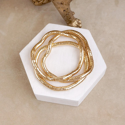 Everyday Ease – Stretchy Trio Bracelet Set in Gold or Silver Tone