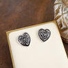 Eternal Bond – Heart Charms Necklace & Earrings Set in Worn Silver