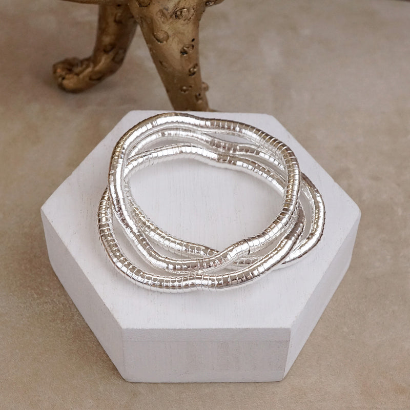 Everyday Ease – Stretchy Trio Bracelet Set in Gold or Silver Tone