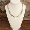 Urban Edge – Chunky Flat Rectangle Link Necklace in Silver Tone