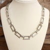 Urban Edge – Chunky Flat Rectangle Link Necklace in Silver Tone