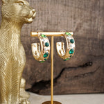 Celestial Glow – Jeweled Hoop Earrings - Blues Browns Greens Reds