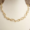 Boho Necklace – Raw Twisted Link Chain in Gold Tone