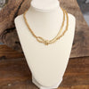 Boho Necklace – Knotted Rope and Chain in Gold Tone