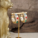 Celestial Glow – Jeweled Hoop Earrings - Blues Browns Greens Reds