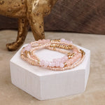Sunwashed Layers – Dainty Beaded Bracelet Set (4pc)