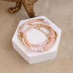 Sunwashed Layers – Dainty Beaded Bracelet Set (4pc)