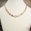 Short Anchor Chain Necklace with Emerald-Cut Crystal – Gold or Silver