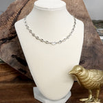 Short Anchor Chain Necklace with Emerald-Cut Crystal – Gold or Silver