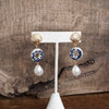 Nautical Chinoiserie & Pearl Drop Earrings – Gold Tone