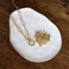 Modern Spiky Heart Paperclip Necklace - Gold Tone