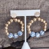 Chinoiserie Beaded Hoop Circle Drop Statement Earrings – Gold Tone