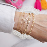 Golden Strands – Clover Charms 5-in-1 Multi-Layer Chain Bracelet with