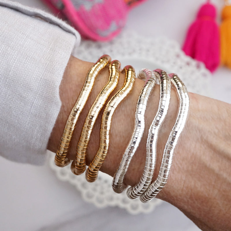 Everyday Ease – Stretchy Trio Bracelet Set in Gold or Silver Tone