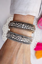 Moon Pebble – Textured Wide Stretch Bangle