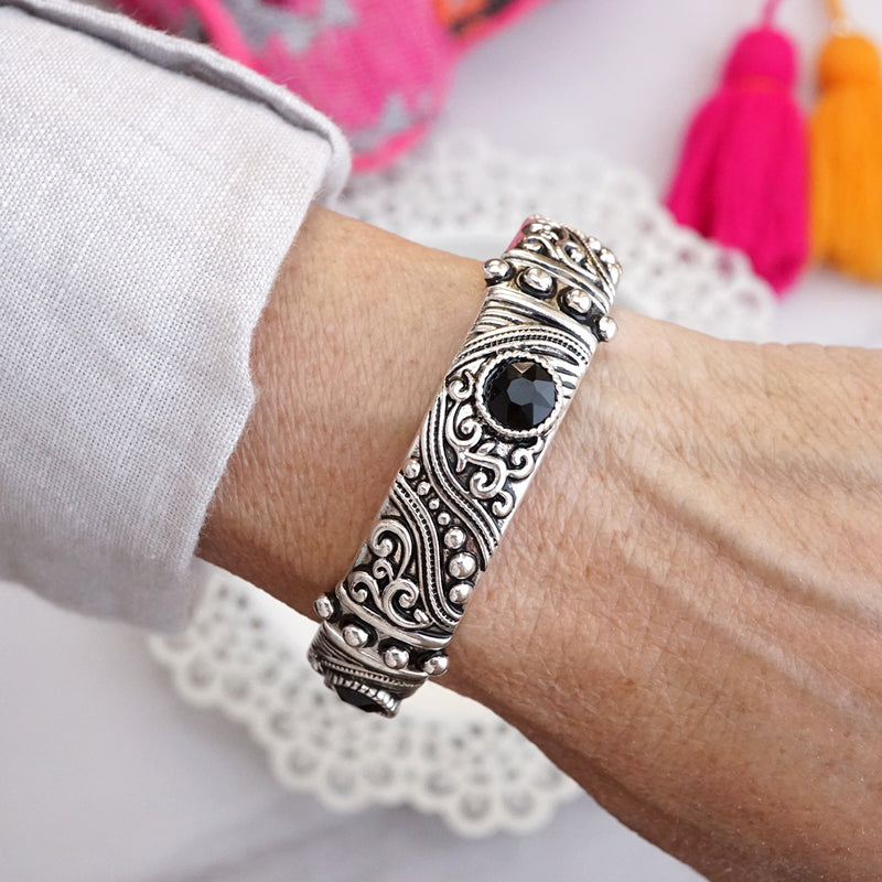 Timeless Twists – Filigree & Twist Stretch Bangles in Silver Tone